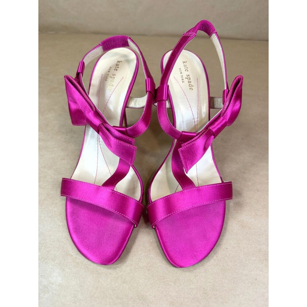 Kate Spade New York Slingback Sandals with Bow Accents and Kitten Heel Size 10 - Picture 2 of 16